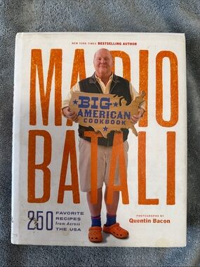 Mario Batali Big American Cookbook - White & Orange Cover - signed / autographed